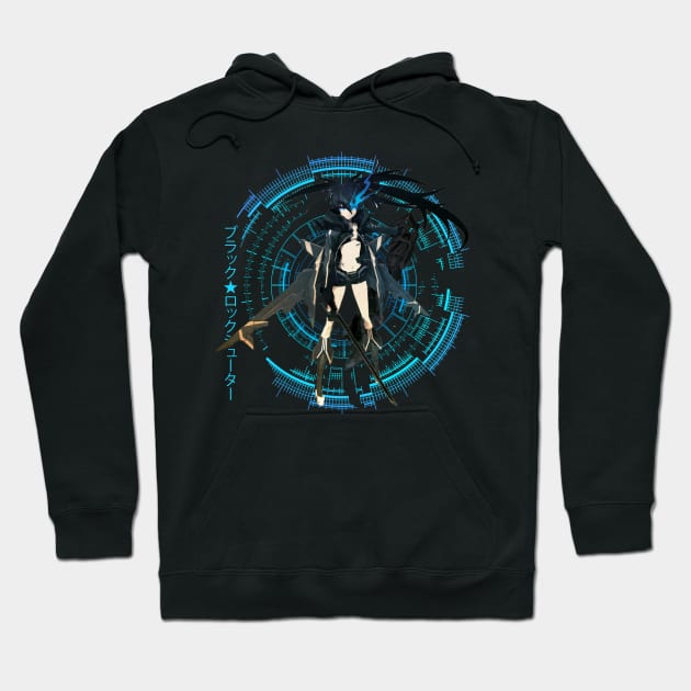 Bringing Darkness to Light The Black Rock Shooter Film Experience Hoodie by Skateboarding Flaming Skeleton